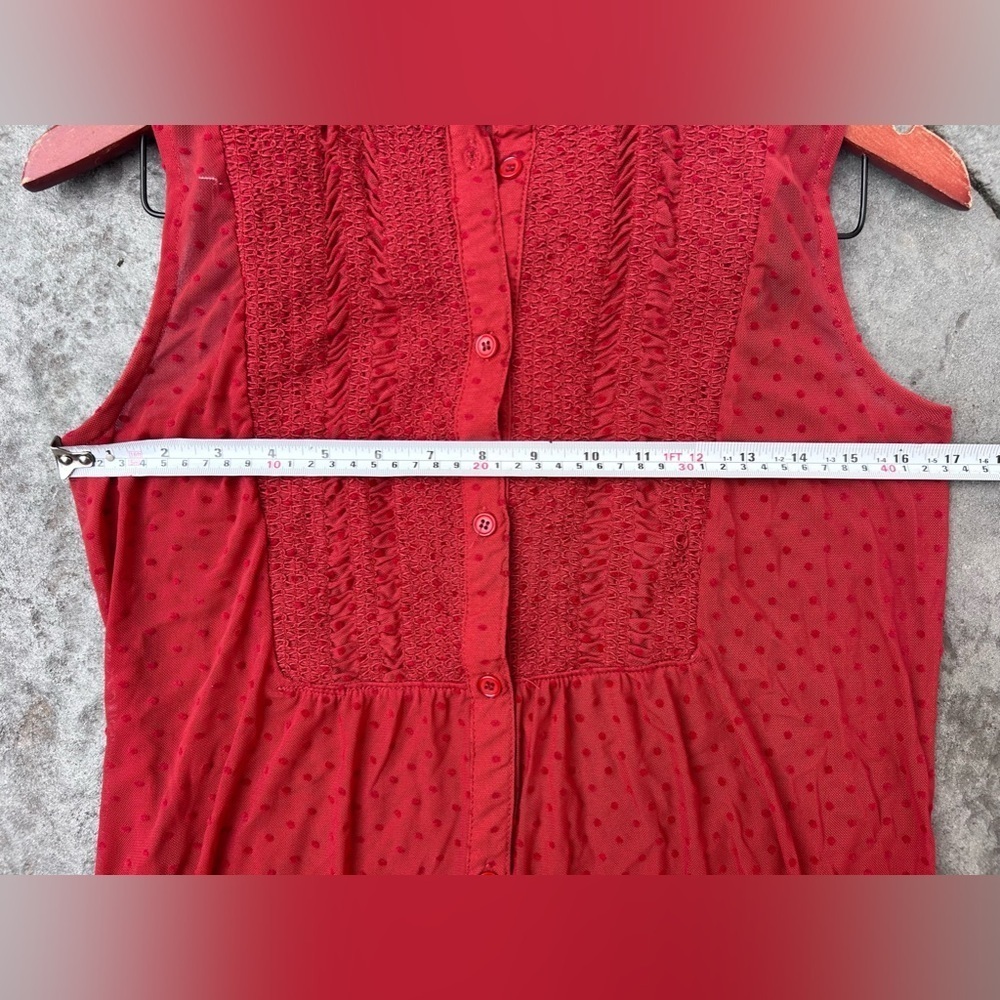 Anthropologie Vanessa Virginia Sleeveless Sheer Top Red
Tunic Mesh Smock Bib - Picture 5 of 9